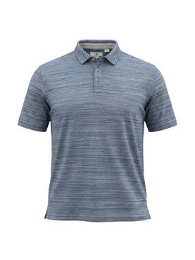 Southern Pines Blue Heather Mens Short Sleeve Polo Shirt Size L